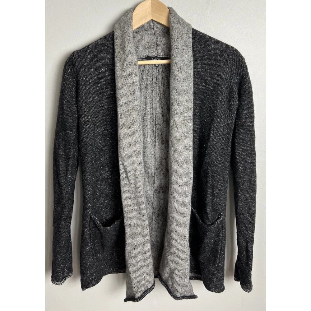 Aritzia Babaton Cashmere Wool Open Cardigan Pockets Soft Knit Size XXS Women’s